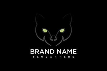 cat logo in abstract line style