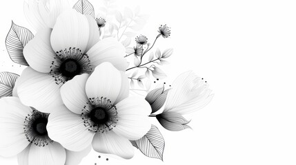 Clean and precise botanical illustrations in black and white, designed with very easy coloring in mind. The crisp lines and clear outlines make these floral designs perfect for coloring book