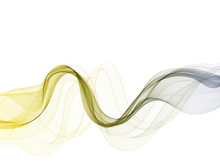A wave of many colored lines. Abstract wavy stripes on a white background isolated. Creative line...