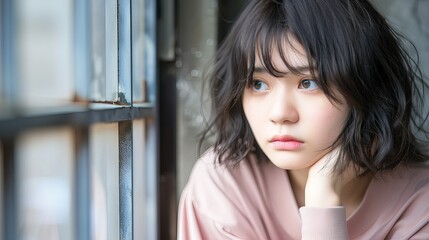 Anxious Young Adult in Deep Contemplation, Embodying the Struggles of Modern Youth