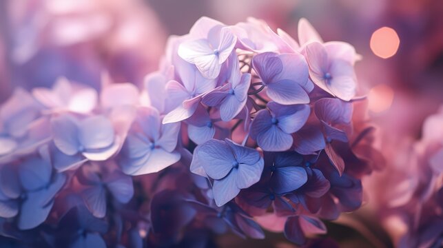 Delicate purple hydrangeas
