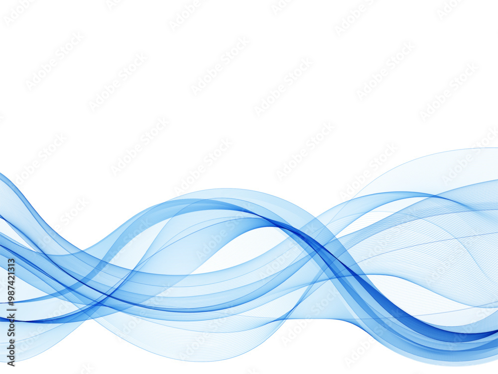 Canvas Prints blue abstract wave. curves isolated on white background. design element. layout for advertising. eps