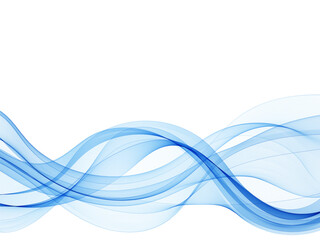 Blue abstract wave. Curves isolated on white background. Design element. Layout for advertising. Eps 10
