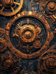 Obraz premium A large, ornate clock face with many gears and numbers