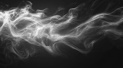 Obraz premium Wisps of soft, swirling smoke against a dark background, creating a mysterious and ethereal atmosphere, with intricate patterns emerging in the air.