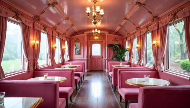 train cafe concept full pink luxury 6