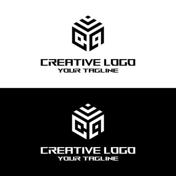 creative letter logo cq desain vektors