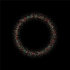 Candy made from colored round shapes. Gold, shimmer, shine. Holiday, invitation. Gold dust. Photo frame. Vector illustration. Starry sky. Colored photo frame. Eps 10