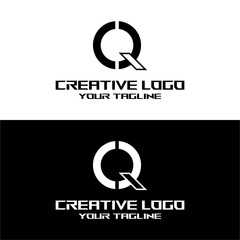 creative letter logo cq desain vektors