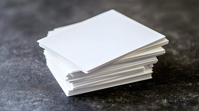Neatly Stacked Pile of Blank White Index Cards Reflecting Organizational Focus