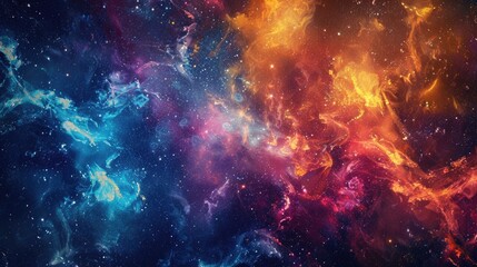 Naklejka premium Multicolored galaxy cosmos abstract background. Vibrant and futuristic design.