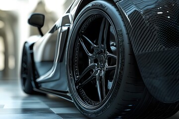 carbon fiber wheel of the sports car	