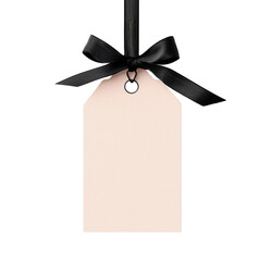 Blank gift tag with black ribbon