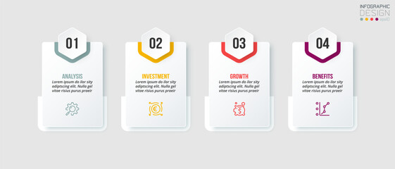 Infographic template business concept with step.
