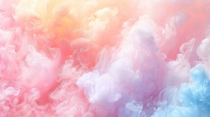 Fototapeta premium Soft pastel background resembling colorful cotton candy, ideal for romantic and whimsical themes.