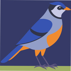 A stunning vector artwork of a Blue Jay bird, ideal for bird enthusiasts, nature lovers, and graphic designers looking for vibrant and detailed wildlife-inspired digital art.