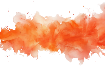 Orange watercolor on a white background First person view realistic daylight view