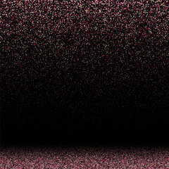 Pink glitter. Scatter plot of bottom gradient on black background. Perfect vector illustration. Celebration. Eps 10
