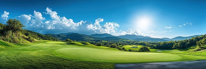 Beautiful Green Grass Landscape Under Blue Sky