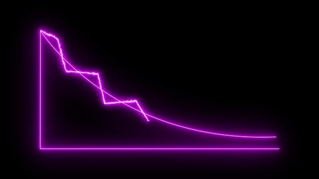 Isolated down business graph icon animation on background.