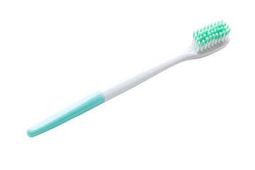 New toothbrush on a white background Show soft bristles convenient handle and a brush head that is the right size