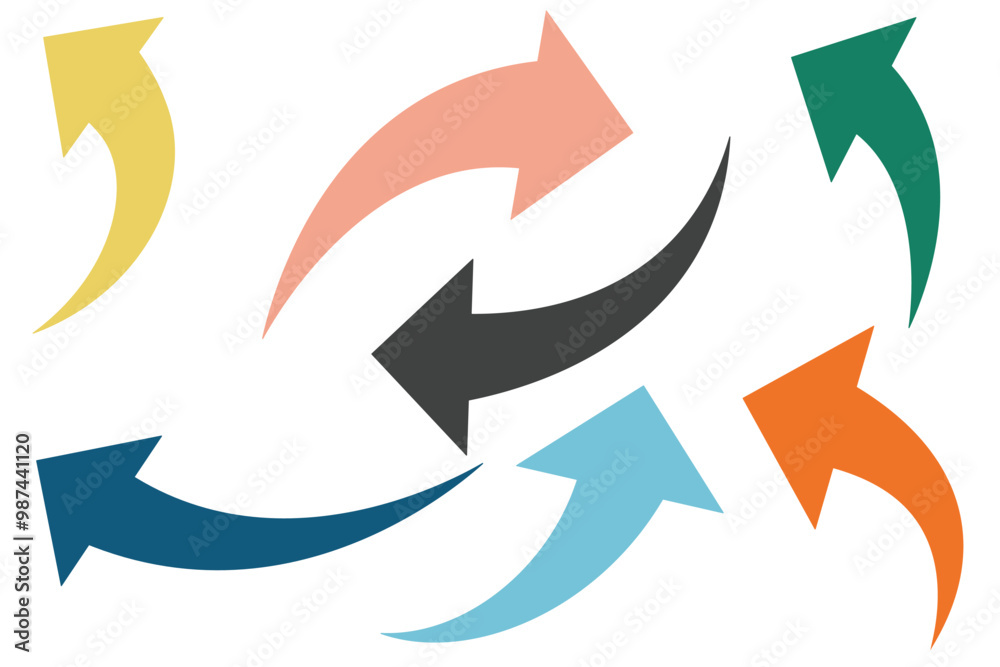 Wall mural curved arrow icon vector. arrow pointer icon sign symbol in trendy flat style.