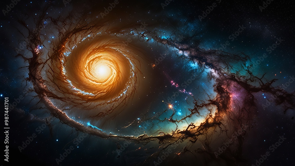 Wall mural photograph of milky way galaxy from a distant ai gen