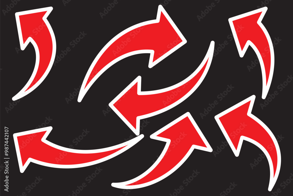 Wall mural black curve arrow icon on transparent background. flat style. arrow icon for your web site design, l