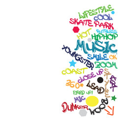 cool words graffiti style on one side graphic print , Abstract fashion drawing and creative design for t-shirts, mugs, graphic tee, sweatshirt, cases, etc. Illustration in modern style for clothes.