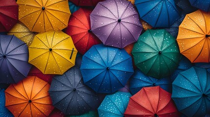 Colorful Umbrellas, Abstract Image, Texture, Background for, Wallpaper, Cover and Screen of Smartphone, PC, Laptop, 9:16 and 16:9 Format