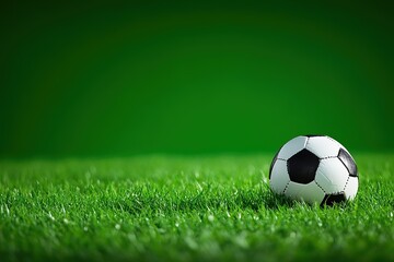 Soccer ball on vibrant green grass