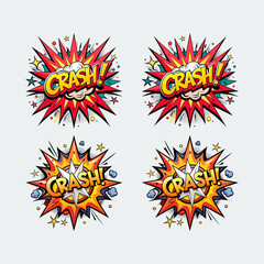 comic speech bubble crash