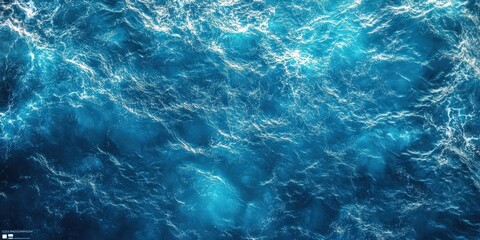 Fototapeta premium Aerial View of Beautiful Blue Sea Water