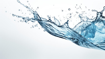 A splash of clear blue water on a white background