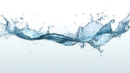 Splashing water abstract background, clean liquid isolated on white.