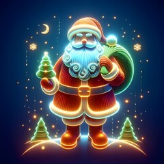 christmas card with santa claus