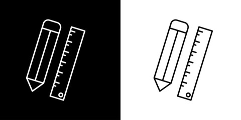 Stationary icon. Education icon. Business. Black icon. Silhouette. Business logo.