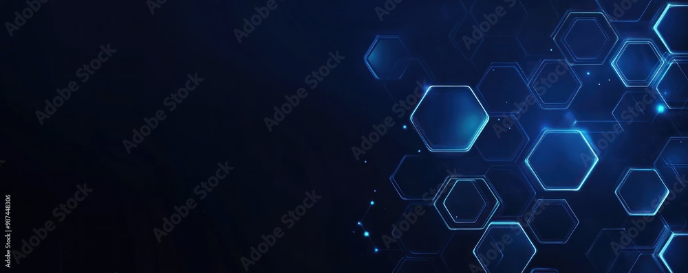 Wall mural abstract digital hexagon pattern background