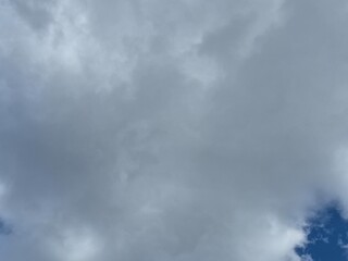 White cumulus clouds in the summer sky background