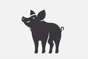 A pig silhouette vector design.