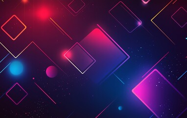 Abstract neon shapes in a dark background