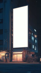 Obraz premium Blank billboard in city at night