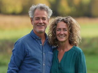 woman portrait mature couple happy together active bonding park outdoor middle aged man talking leisure park fun smiling love old middle mid aged nature wife walking