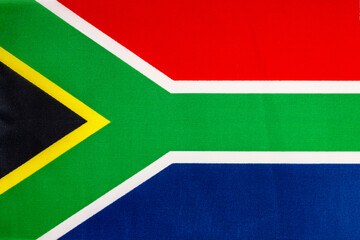 National flag of the state of South Africa close-up. State background.