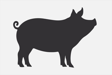 A pig silhouette vector design.