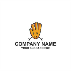 Cartoon Wooden Hand Cute Logo Vector Illustration