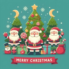 christmas card with santa claus