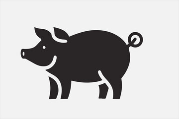 A pig silhouette vector design.