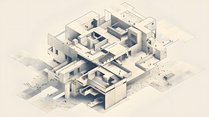 LOD (Level of Detail) Management: A technical blueprint displaying the concept of Level of Detail in 3D modeling, featuring multiple versions of a model with varying detail levels, optimizing performa