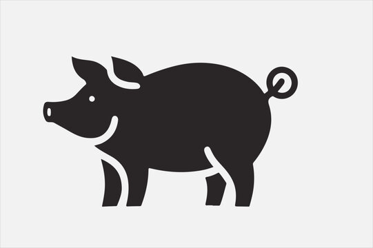 recommend clip art: A pig silhouette vector design.